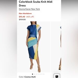 Donna Karan New York Colorblock Scuba Knit Midi Dress